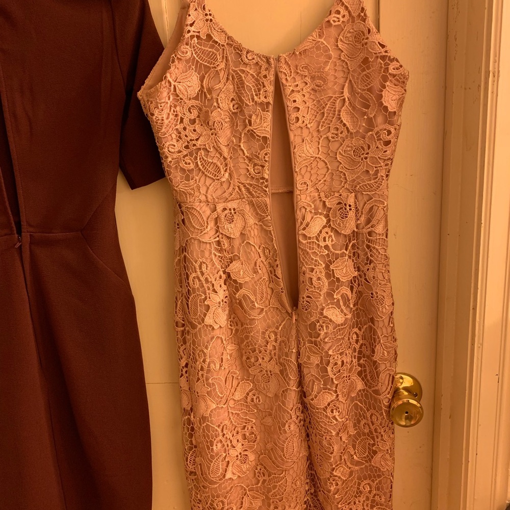 LULUS cocktail thick lace strap dress